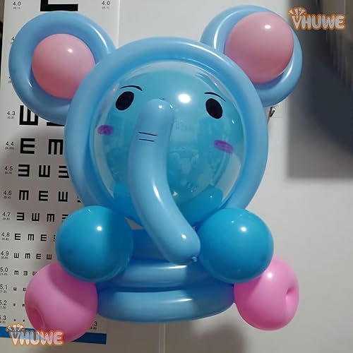 Miniatura 7 de 260 globos de color azul claro, paquete de 100 globos largos gruesos, globos mágicos delgados para arco de globos, animales, payaso, niños, fiesta