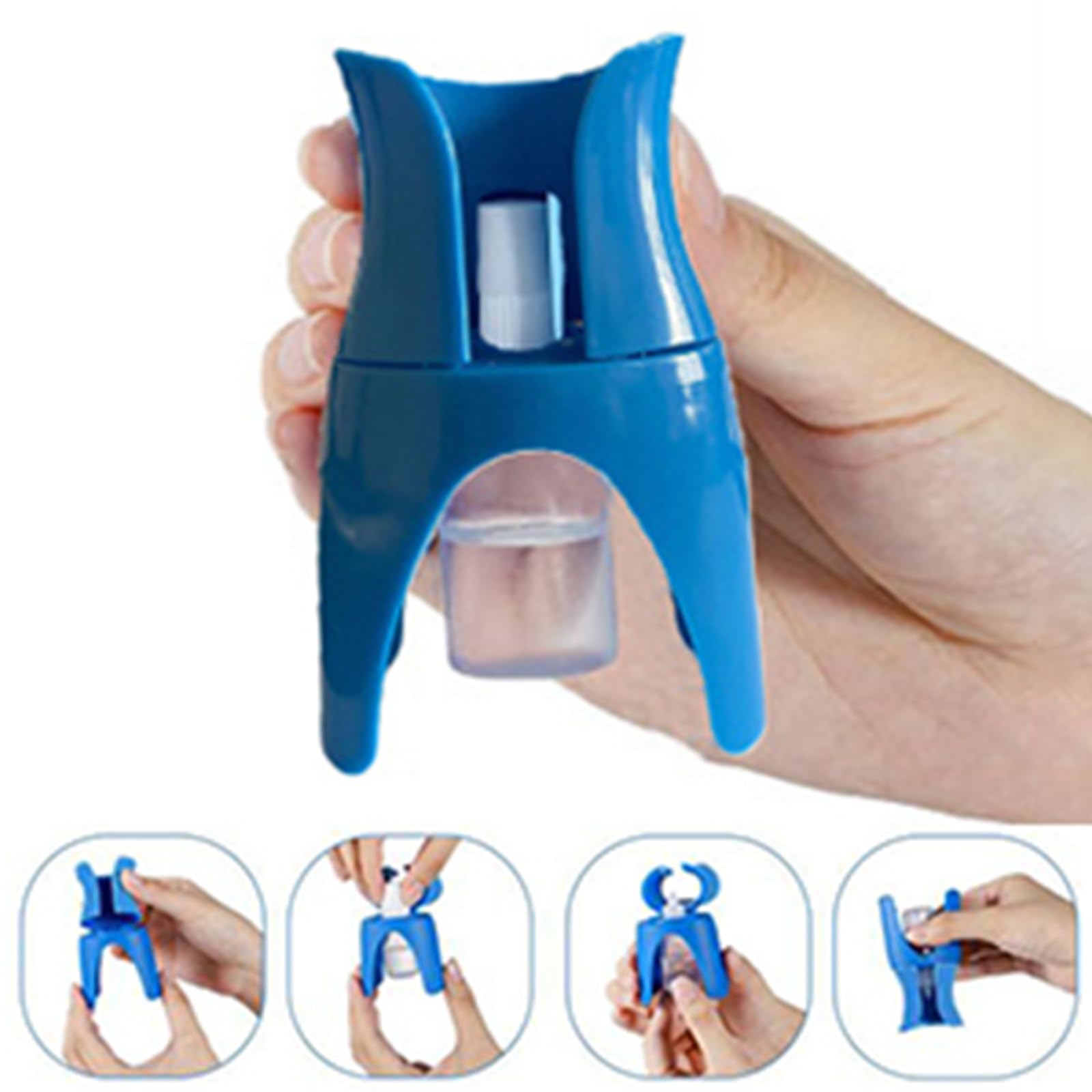 Applicatore portatile per collirio riutilizzabile adatto alla maggior parte delle bottiglie