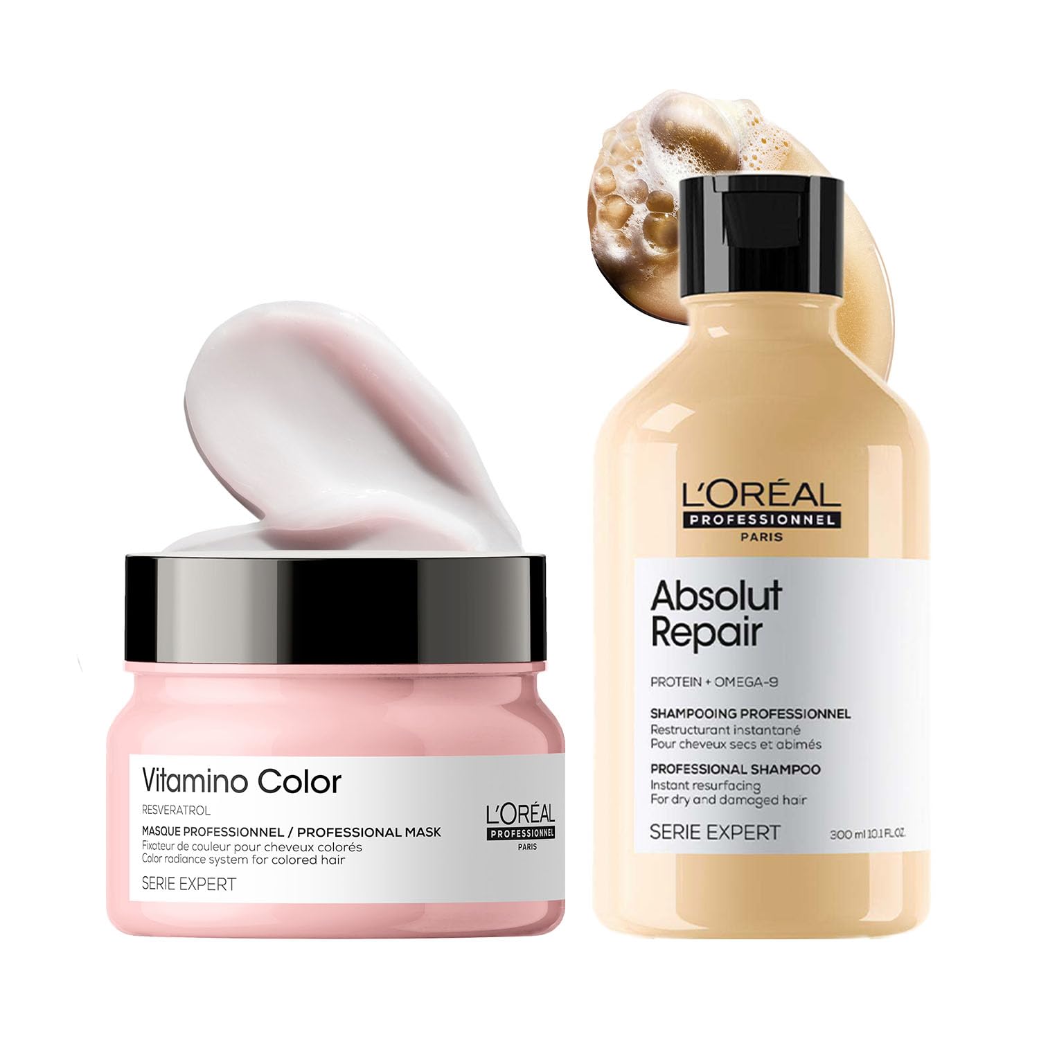 L'OREAL PROFESSIONNEL PARIS Vitamino Color Hair Mask,Serie Expert,250Gm&L'Oréal Professionnel Absolut Repair Shampoo With Protein And Gold Quinoa For Dry And Damaged Hair,Serie Expert,300Ml-image-29