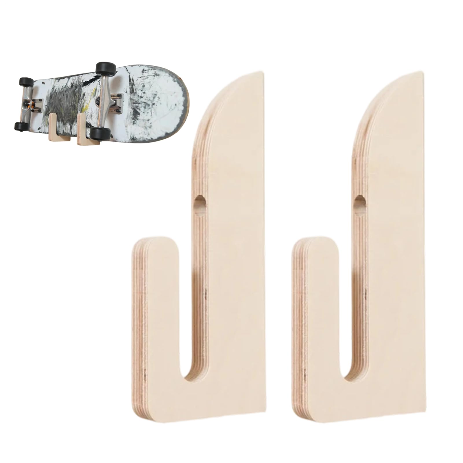 Genérico Soporte De Pared Para Tabla De Skate, 1 Par Estante Exhibidor Ahorrador De Espacio Para Skateboard Y Snowboard Hogar Oficina