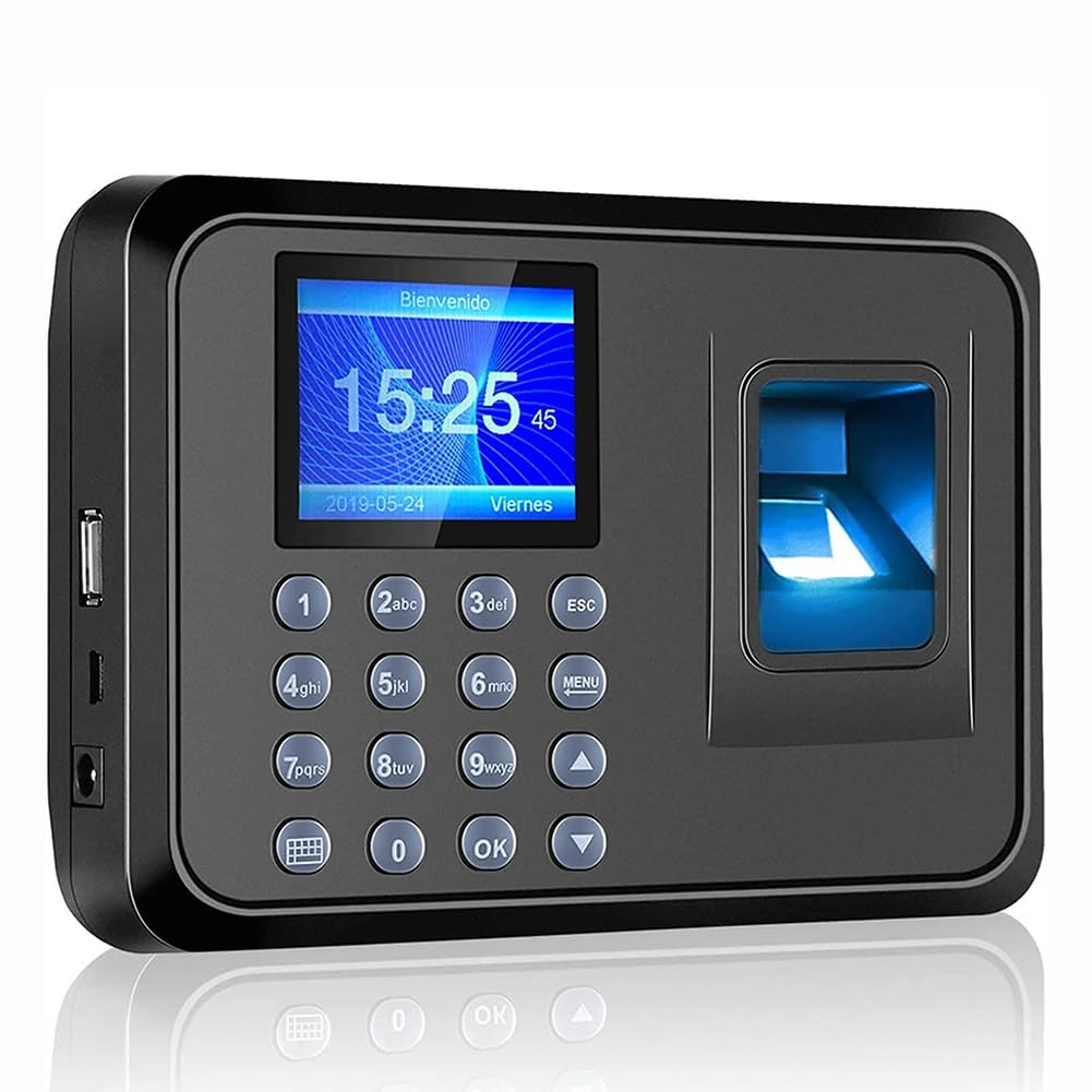 FAcoLL Clocking in Machine, Fingerprint Password Attendance Machine, Employee Recognition Recording Device Machine, Employee Management Time Clock Controller for Small Business