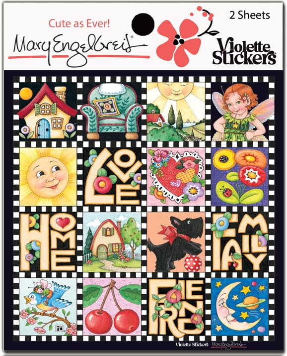 Mary Engelbreit Marys Squares Stickers by Violette Stickers