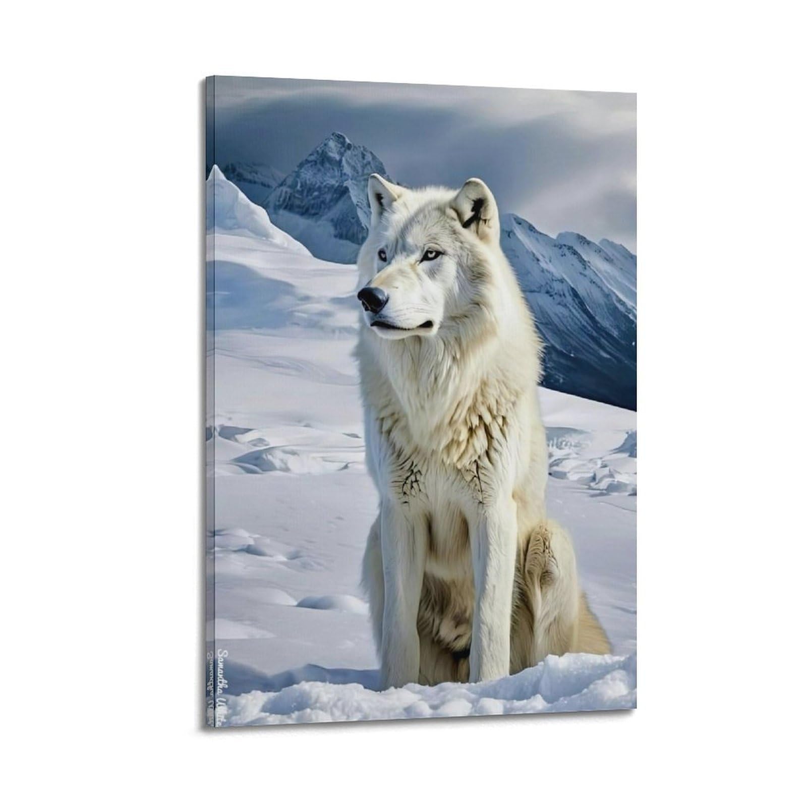 ZSZWHJ Animal Poster Arctic Wolves in The Snow Poster Decorative Painting Canvas Wall Posters And Art Picture Print Modern Family Bedroom Decor Posters 24x36inch(60x90cm)