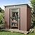 Gizoon 6' x 4' Outdoor Storage Shed with Sliding Doors, Versatile Metal Garden Shed with Anchors, Tool Shed with Transparent Panel Windows, Outdoor Storage Clearance for Backyard, Patio, Light Brown