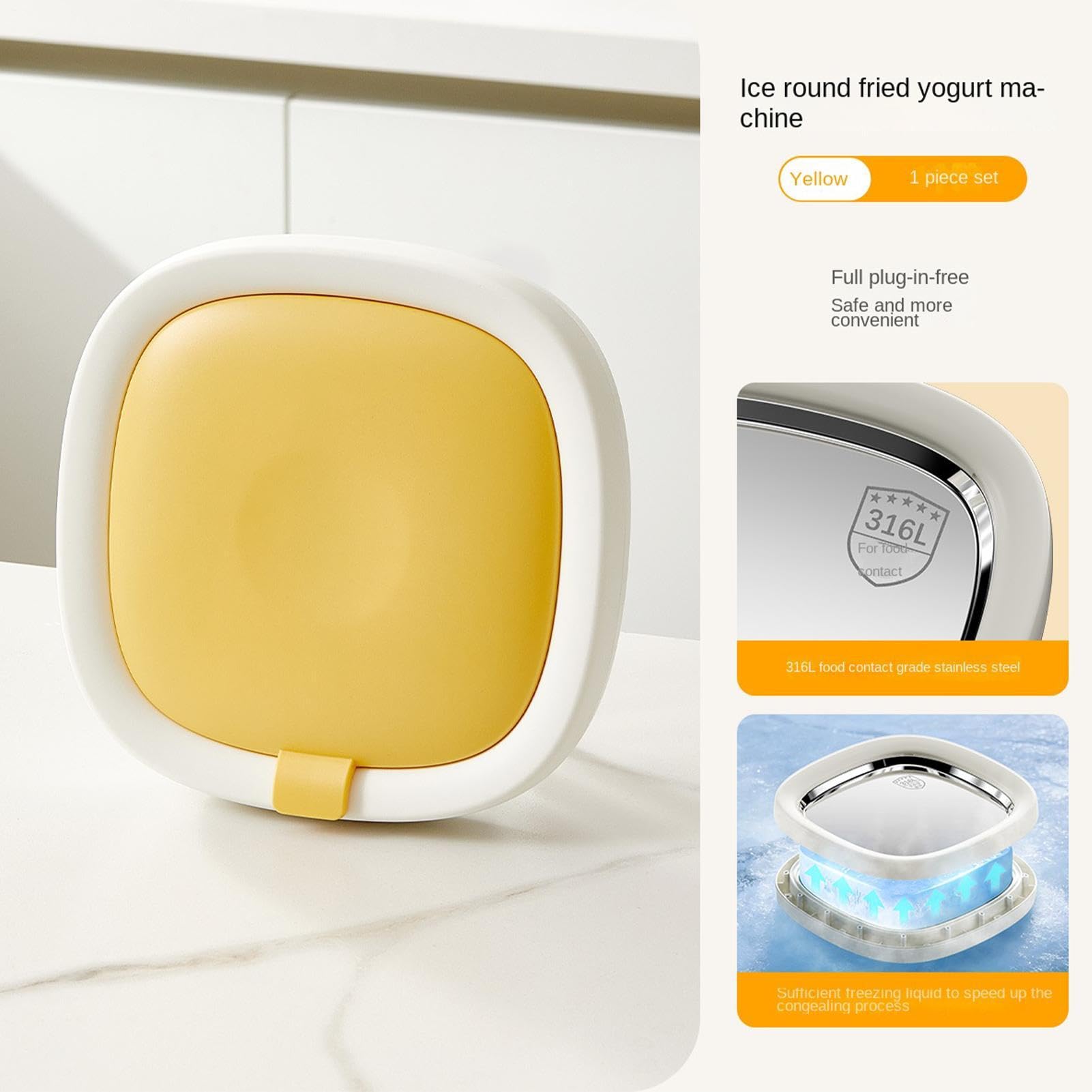 Máquina para hacer helado, con tapa y 2 espátulas, para hacer helados con ruedas, para postres caseros, sorbete de frutas, actividades divertidas familiares, té de la tarde