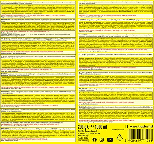Tropical Supervit Premium Hauptfutter, Flockenfutter für alle Zierfische, 1er Pack (1 x 1 l)