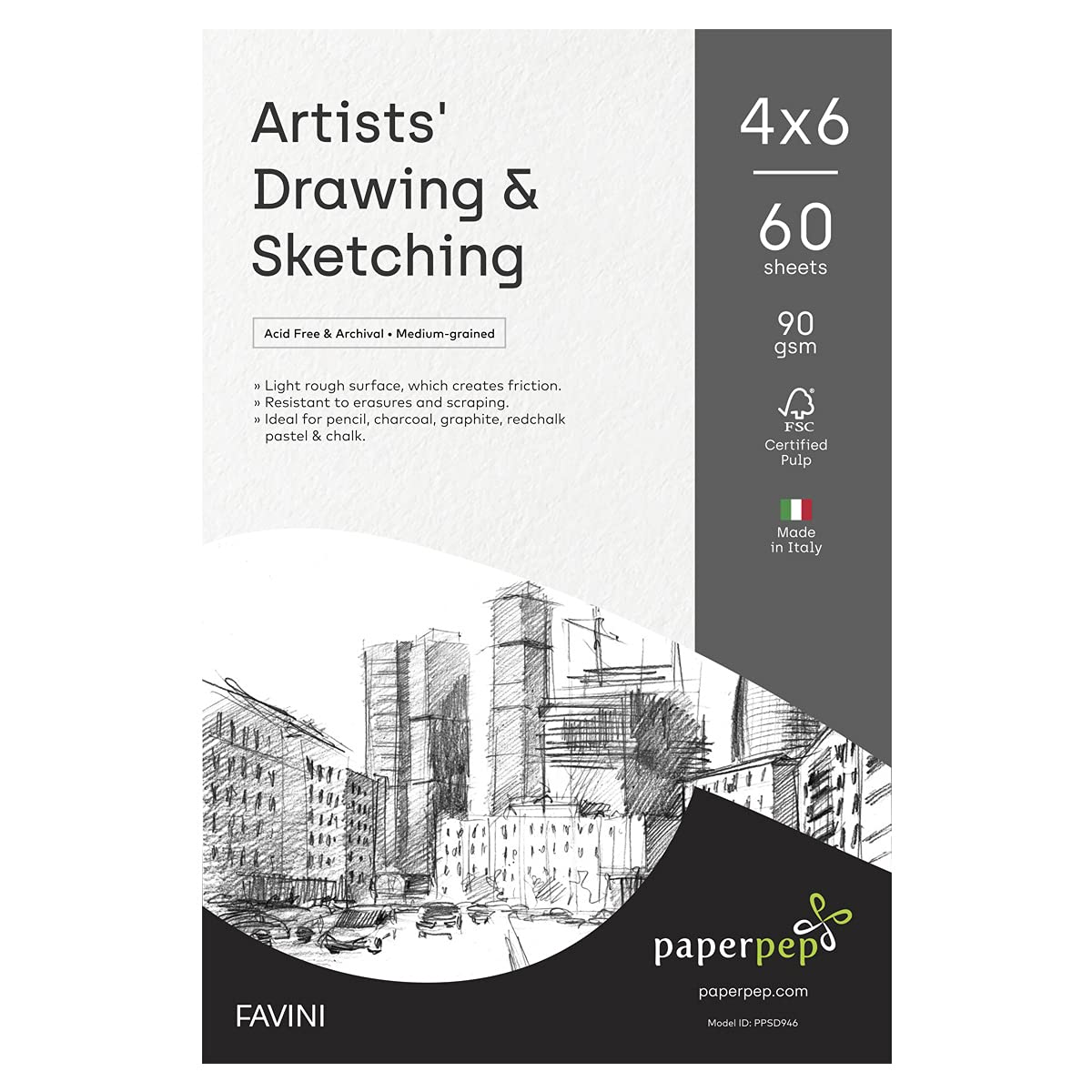 PaperPep Artists Sketching & Drawing Paper 90GSM 4"X6" Pack of 60 for Sketching & Drawing with Pencil, Charcoal, Graphite, redchalk Pastel, Chalk, Oil Pastel & Wax Crayon for Artists & Amateurs (B0941162TF) Amazon Price History, Amazon Price Tracker