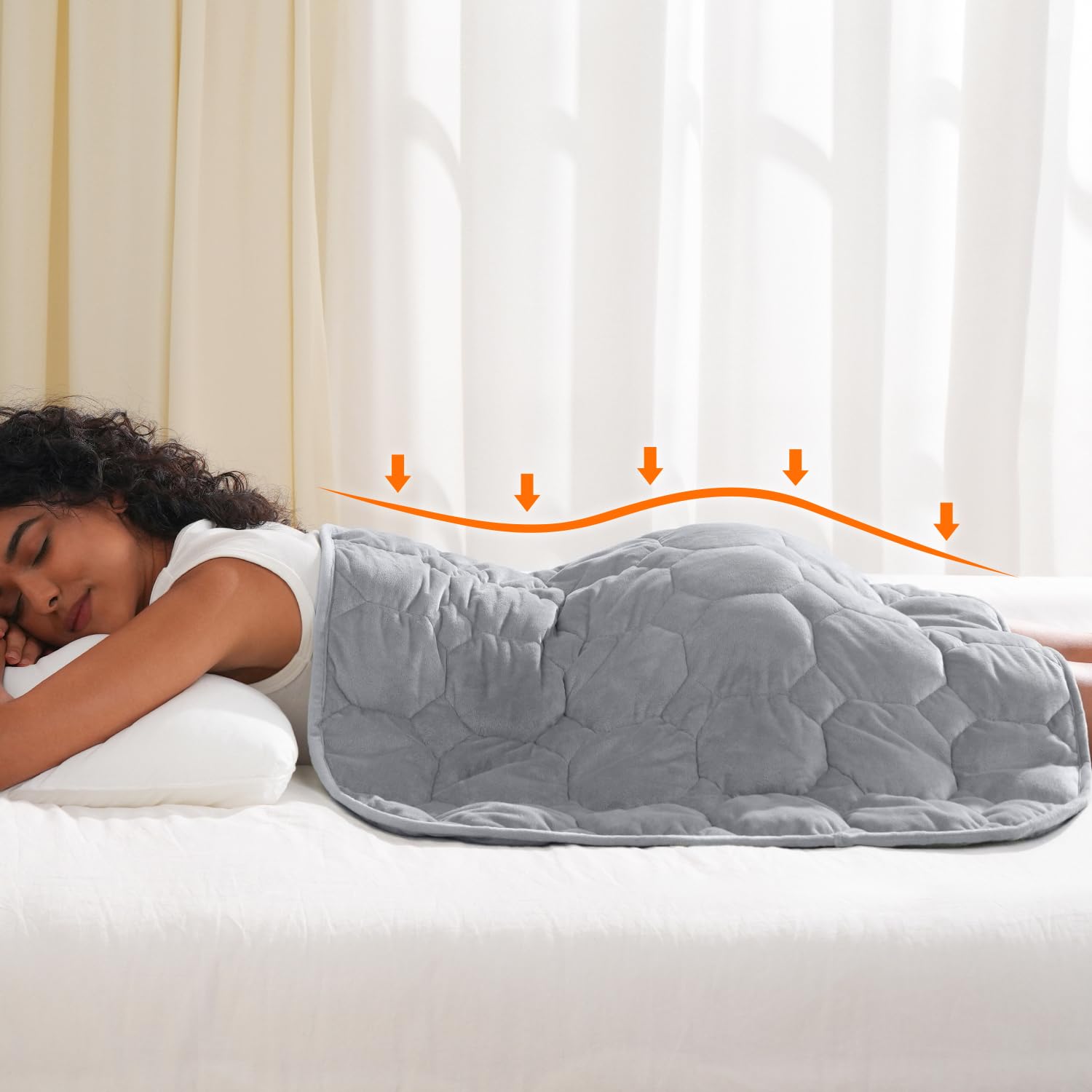 Weighted Blanket for Travel 5 lbs, Weighted Lap Blanket 29"x33", Full-Body Coverage & Lightweight, Weighted Lap Pad for Adults, Unique, Grey