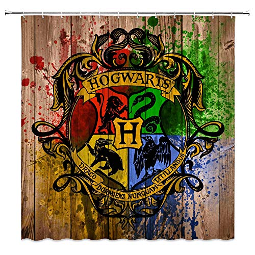Amfd Rideau de douche classique film Harry Potter Wizarding école Logo Design unique 177,8 x 177,8 cm Multi 4100 Cover
