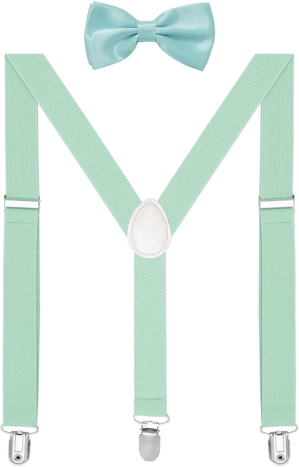 habibee Suspenders and Bow Tie Set for Men, Adjustable Elastic Braces with Y-Back, Diverse Colors, Strong Clips