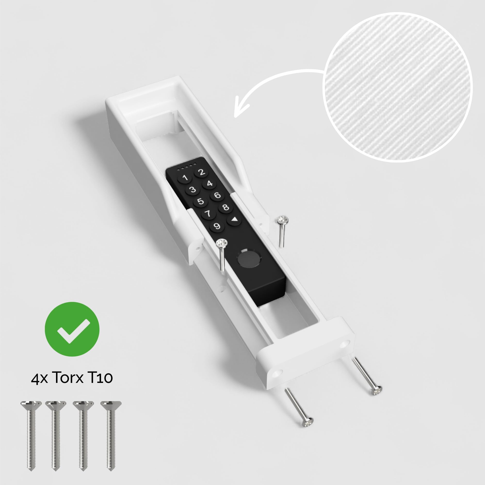 Soporte de pared para Nuki Keypad 2 - Accesorio para cerradura inteligente - Marco para lector de huellas en la entrada - Blanco