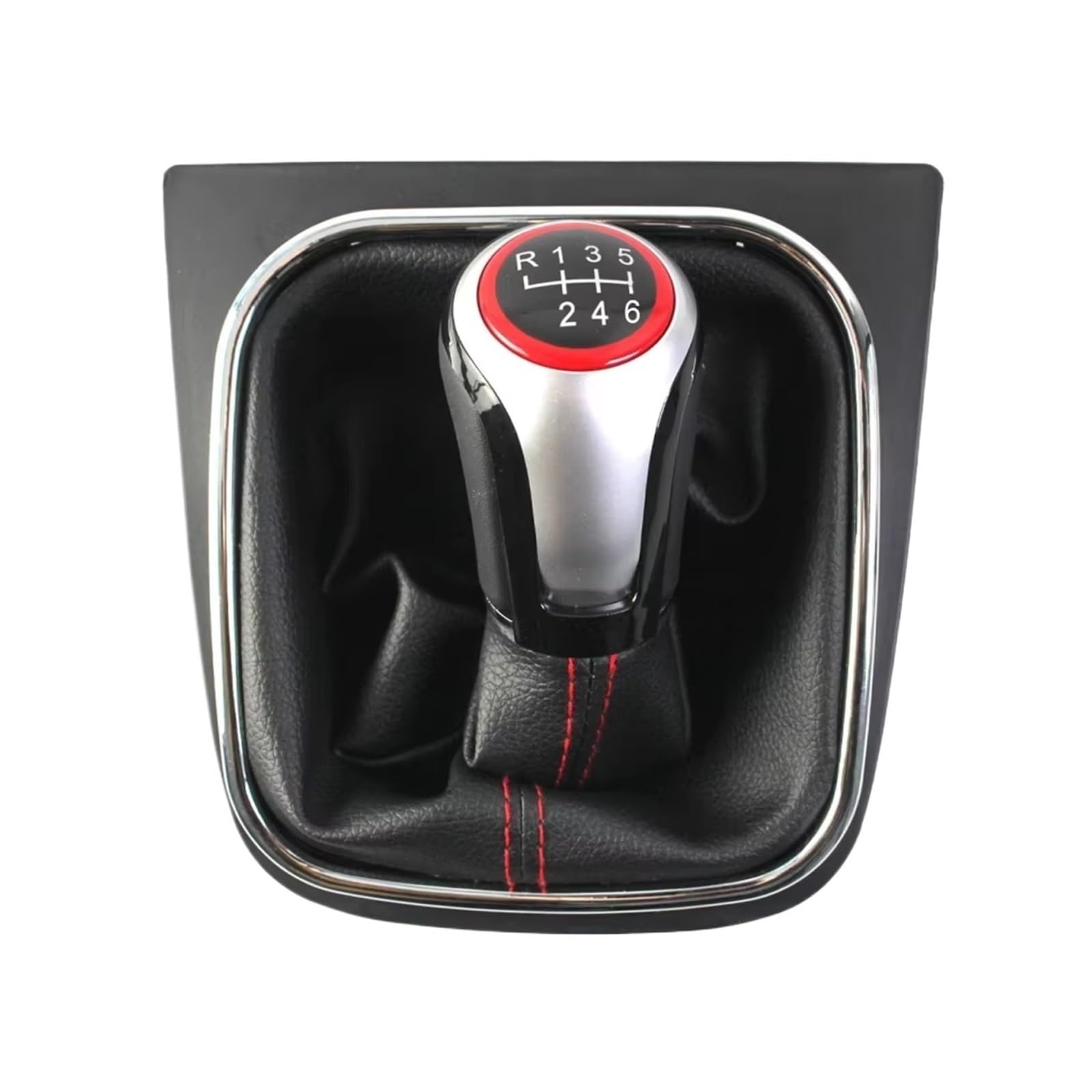LinQianBhD Car Gear Shift Knob for VW for MK5 for MK6 for Jetta for Scirocco Gaiter Boot Cover Collar MT Speed Gear Shift Knob(6 Speed)