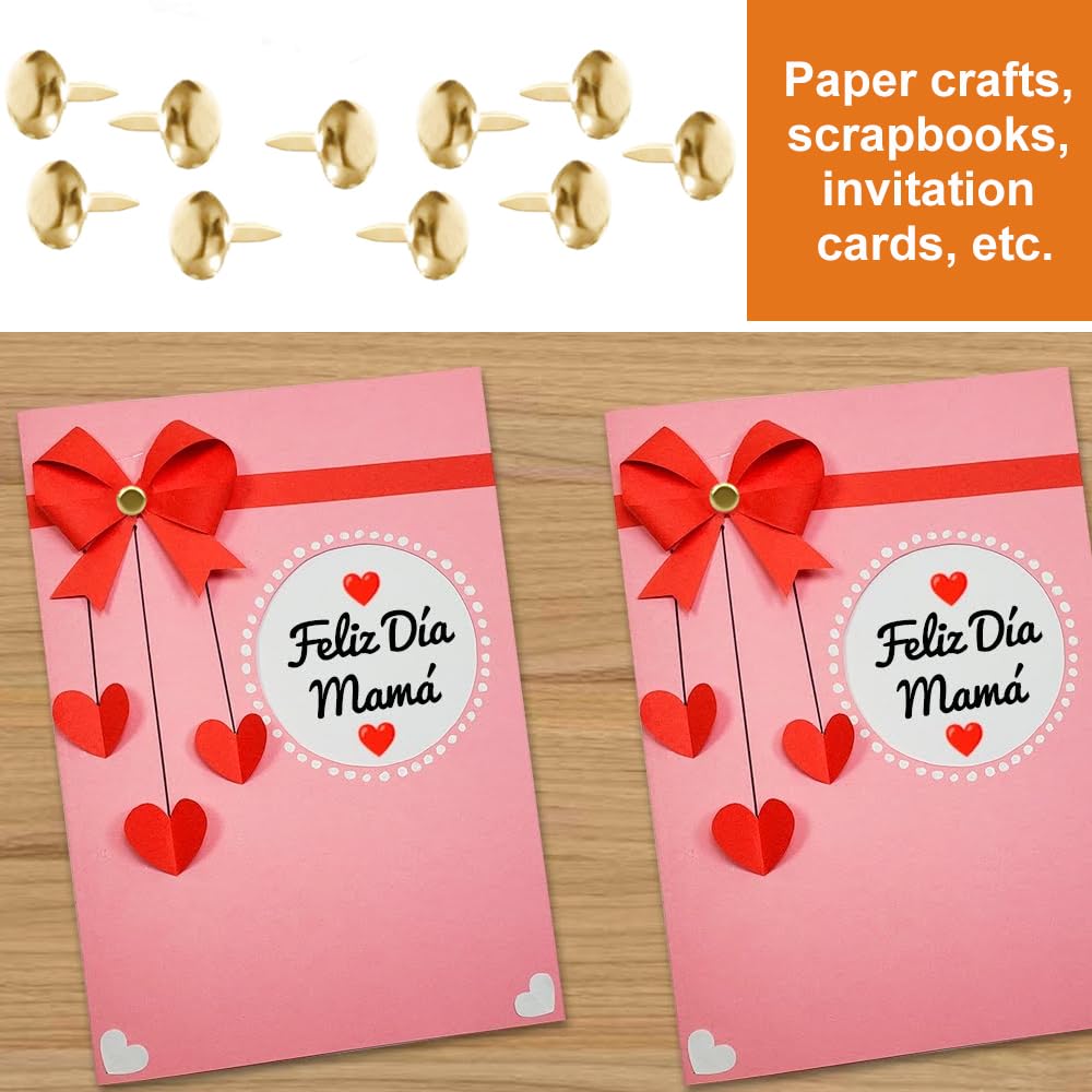 200 Pezzi Round Fermacampioni Piccoli Dorati Mini Fermacampioni Scrapbooking Brads Ferma Campione di Metallo Ferma Campioni Lavoretti Elementi di Fissaggio in Carta per Carta DIY Decorativi