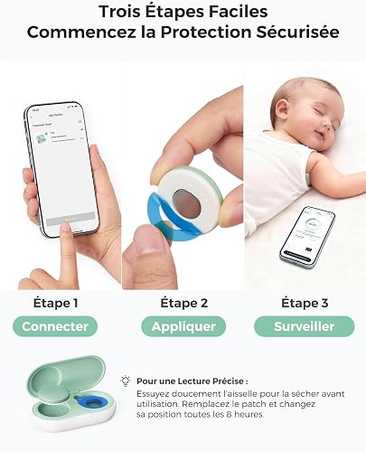 Momcozy Thermomètre Numérique Bébé, Qualité Médicale, Bluetooth, Vert - 8