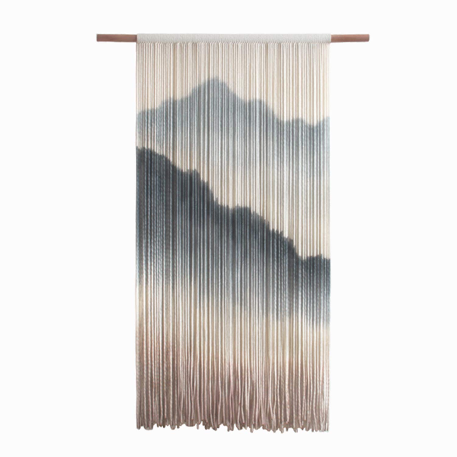 Tapiz de macramé para colgar en la pared, decoración de pared, tapiz de pared tejido de algodón hecho a mano con diseño de teñido natural, decoración del hogar para colgar en la pared bohemia (gris 23