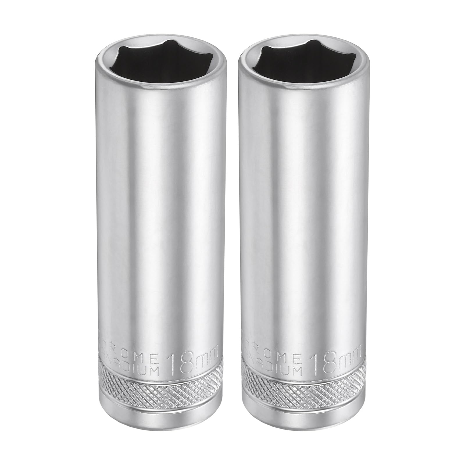 sourcing map 6 Points Deep Socket 1/2" Drive 18mm Deep,78mm/3.1" Long,2pcs