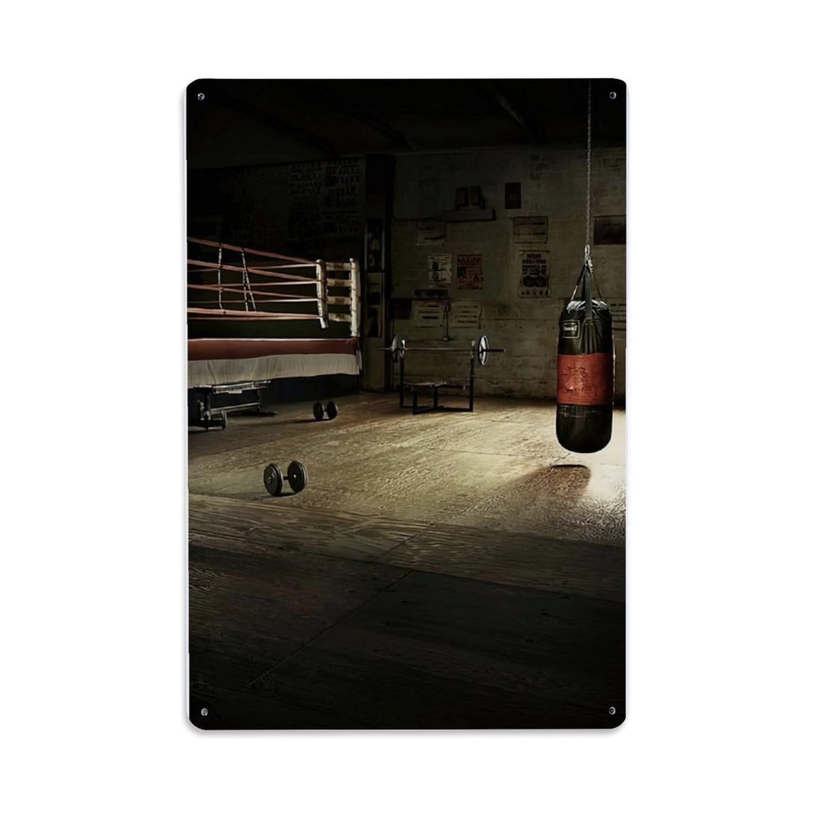 Boxing Morning Motivation Metal Tin Sign Plaque Wall Decor for Cafe, Club Bar, Office, Home Garden Metal Poster 8x12Inch