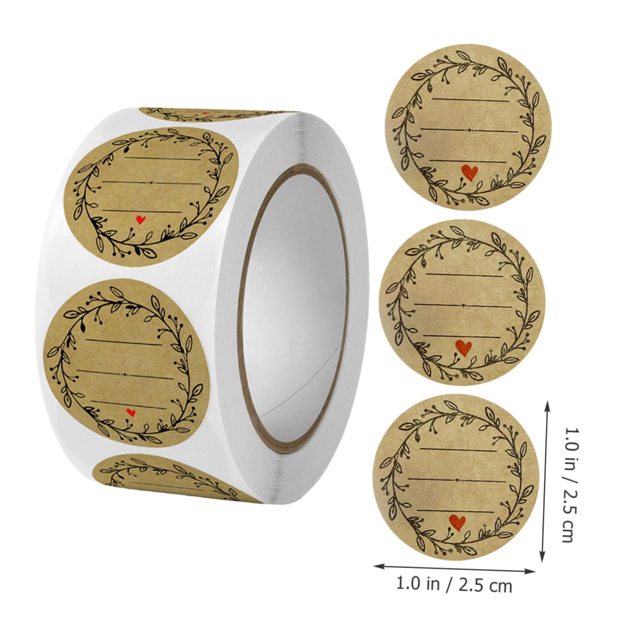 jojofuny 4 Ensembles Autocollants D'étiquettes Auto-adhésives Mignon Stickers Remercier Autocollants Multi-usages Autocollant Étiqueter Papier Kraft 2 Rouleaux*4