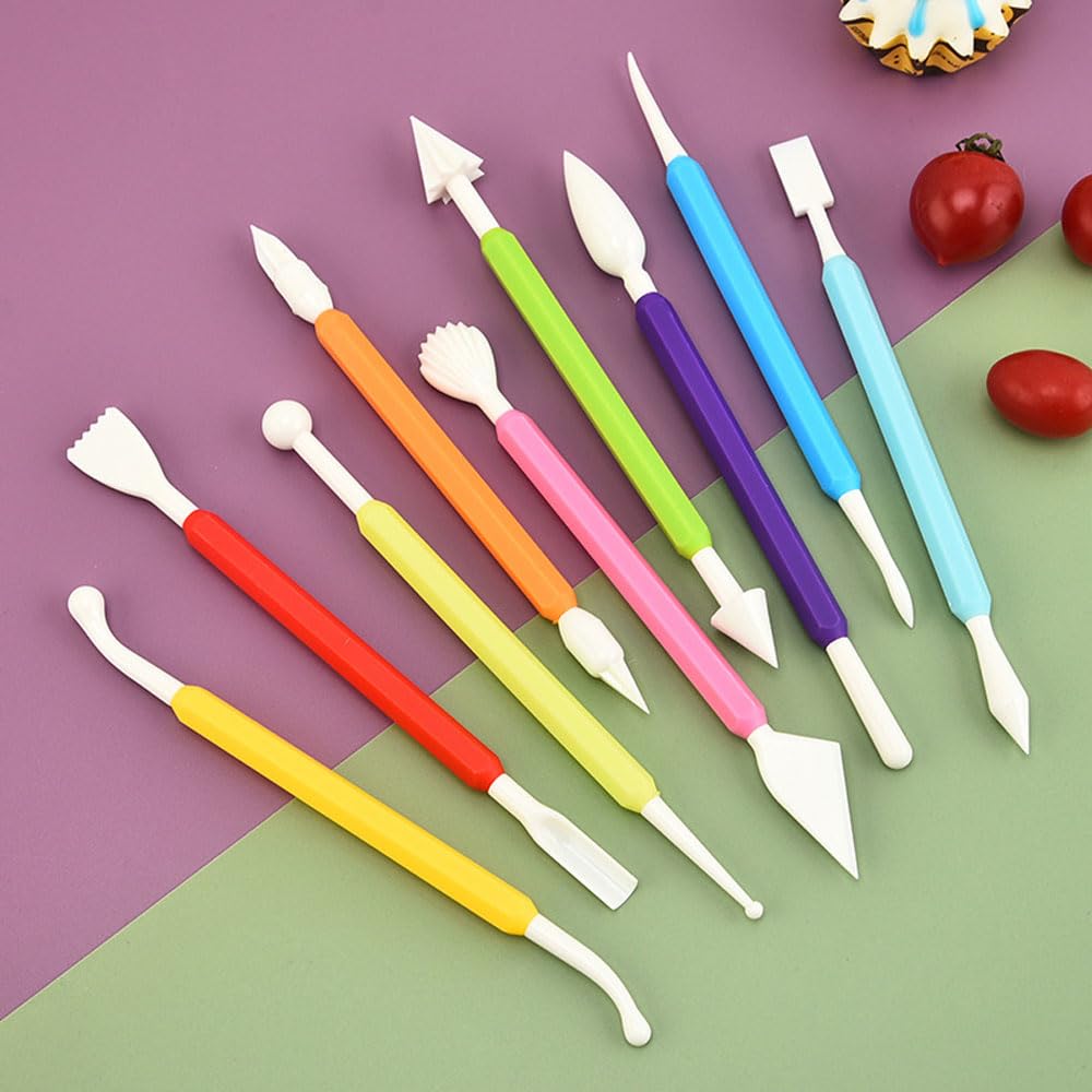 9Pcs Cake Plastic Sculpting and Carving Tool,Essential Modeling Tools for Cakes for Beginners