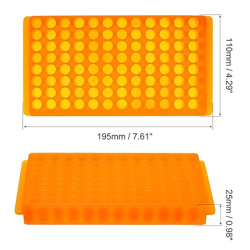 Miniatura 2 de PATIKIL Estante para tubos, 1 unidad de 96 posiciones de doble panel de ensayo para tubo de ensayo de 0.0 fl oz, 0.0 fl oz, 0.1 fl oz, tubo de