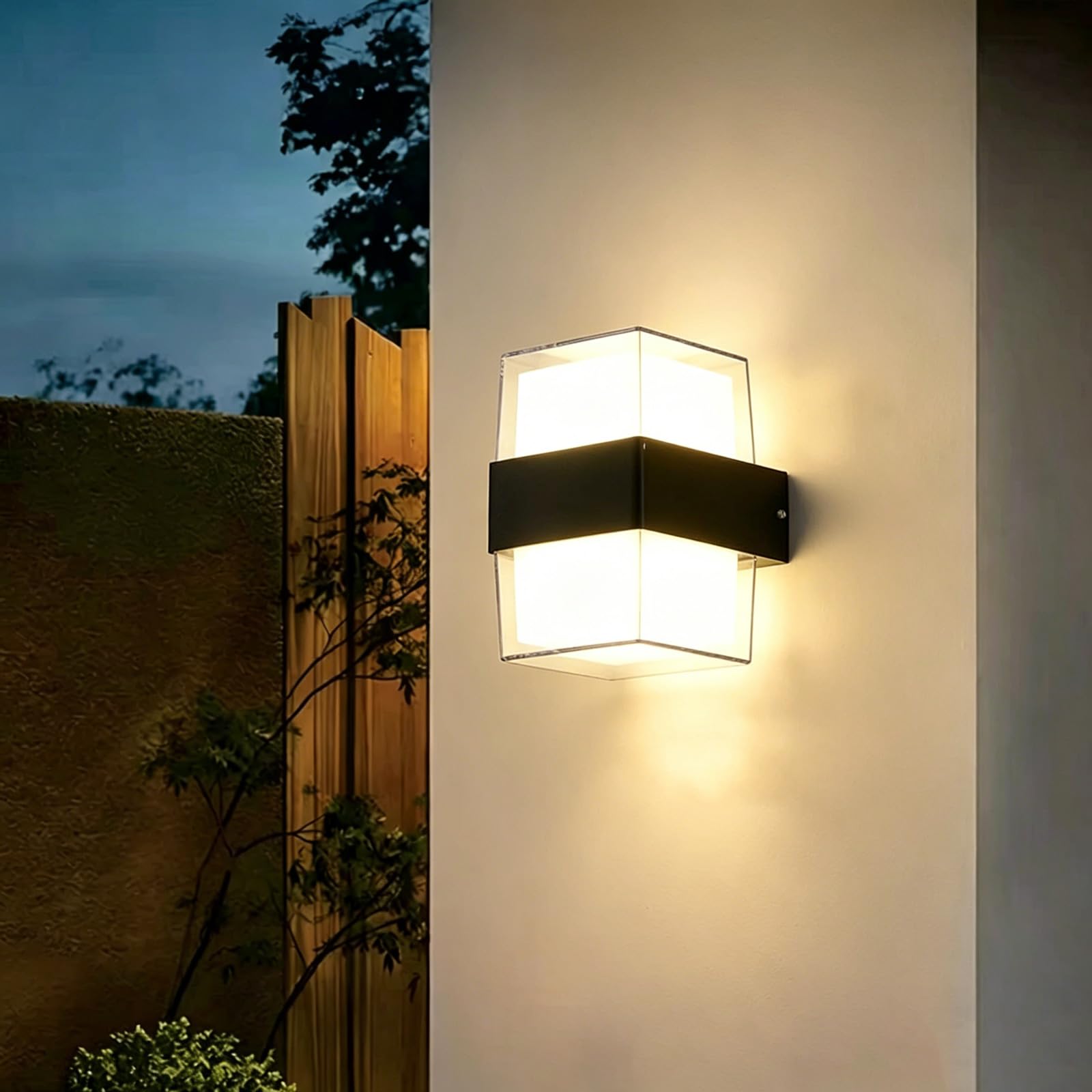 SDUYTDG Waterproof Exterior Lighting Fixtures Aluminum LED Outdoor Wall Lights, 3000K Modern Black Outdoor Wall Sconce for Entrance, Hallway, Garage, Porch
