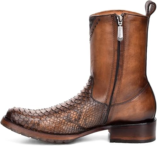 Miniatura 4 de Cuadra Bota para hombre en piel auténtica pitón y piel bovina con cremallera