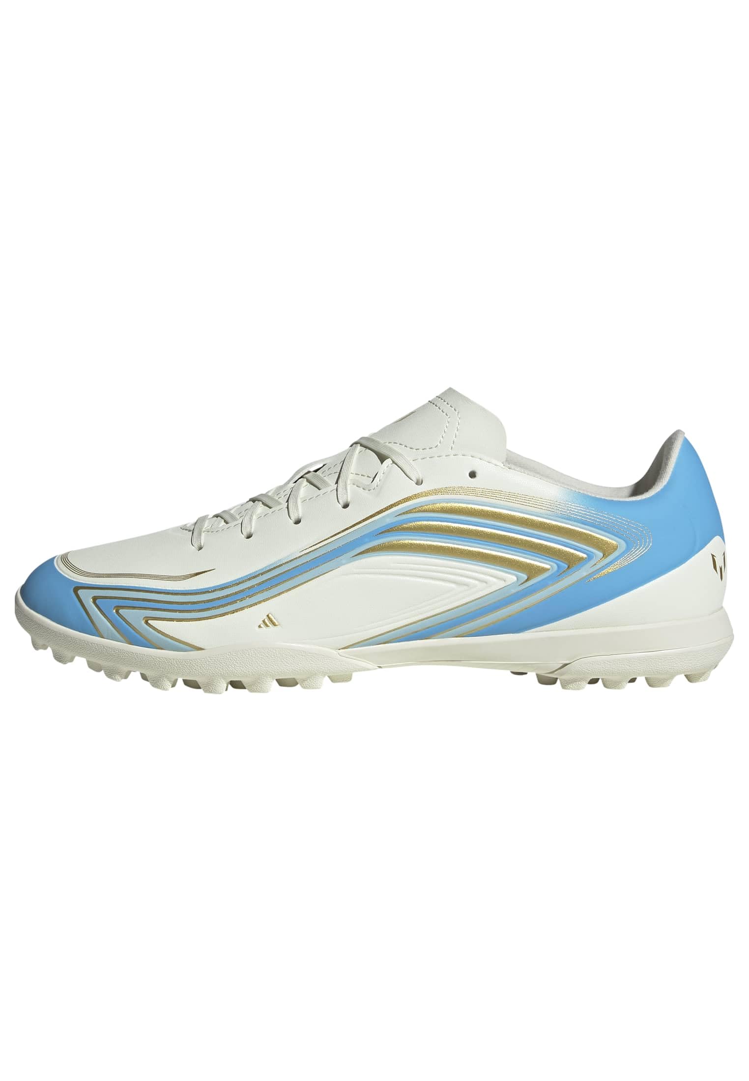 adidas Unisex F50 Messi Club Turf Football Boots Shoes, Ivory/semi Blue Burst/Icey Blue, 9 UK