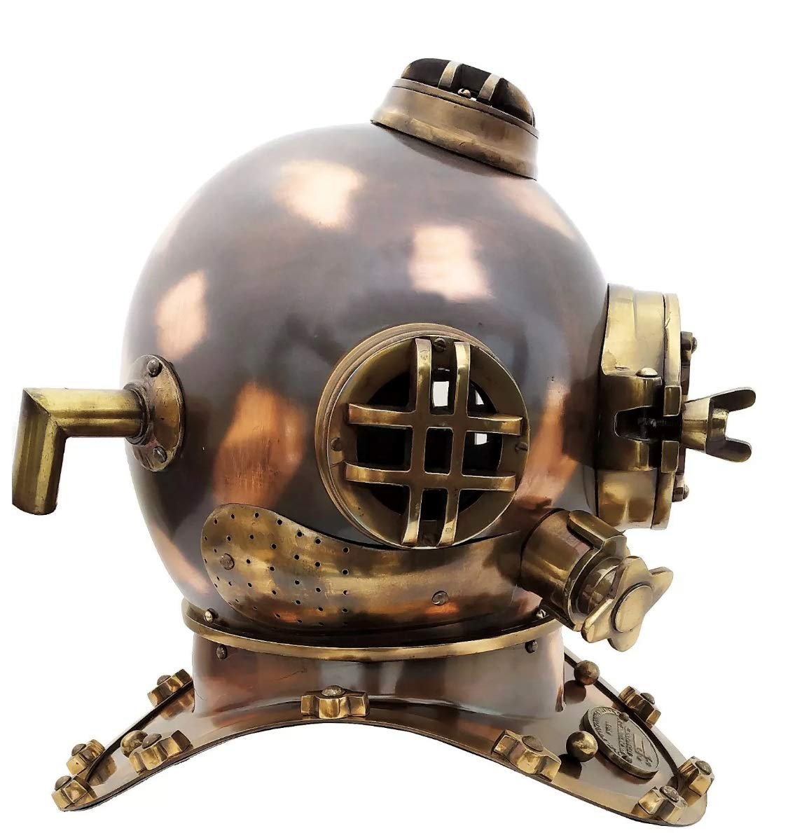 US Navy Marl V - Casco de buceo antiguo de acero de latón de tamaño completo