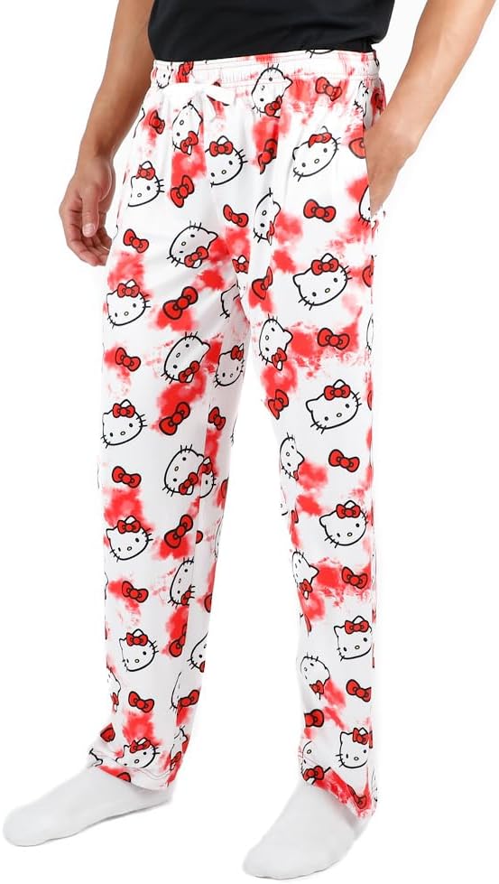 Hello Kitty Anime Cartoon All Over Print Women's White Sleep Pajama Pants - Image 3