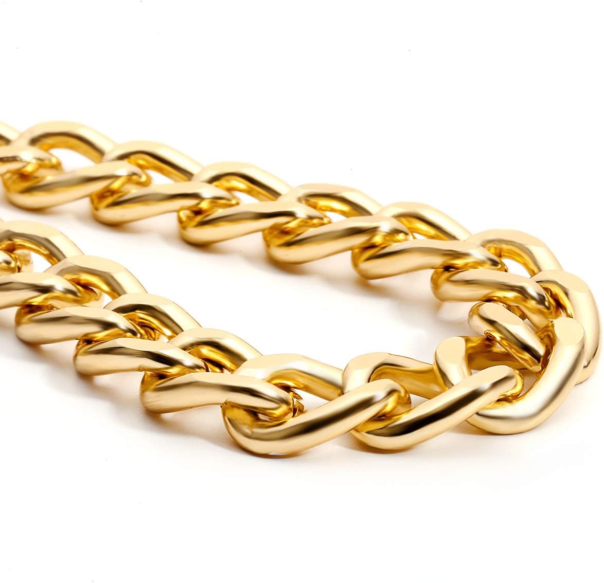 PLOUTOS Chunky Curb Chain Necklace For Women Gold Plated Statement Cuban Link Collar Choker Bold Fashion Jewelry Gift For Women Night Party Street Style - Image 6