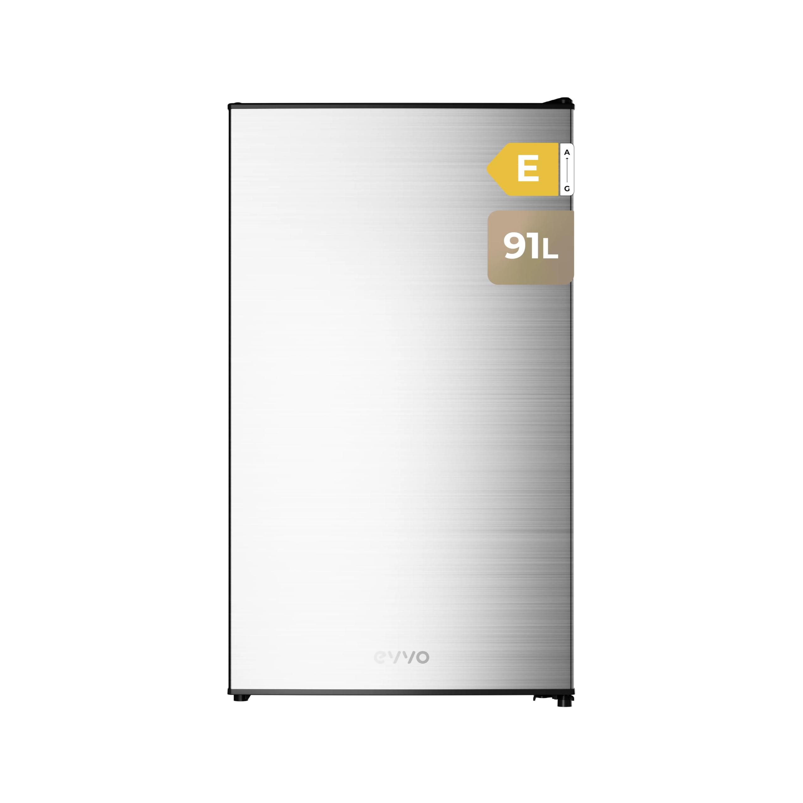 EVVO Mini Fridge F24X, 91 L, Stainless Steel, Low Consumption 85 kWh/year, Freezer Compartment, 41 dB, Compact Mini Fridge for Studios, Offices and Modern Kitchens - 1