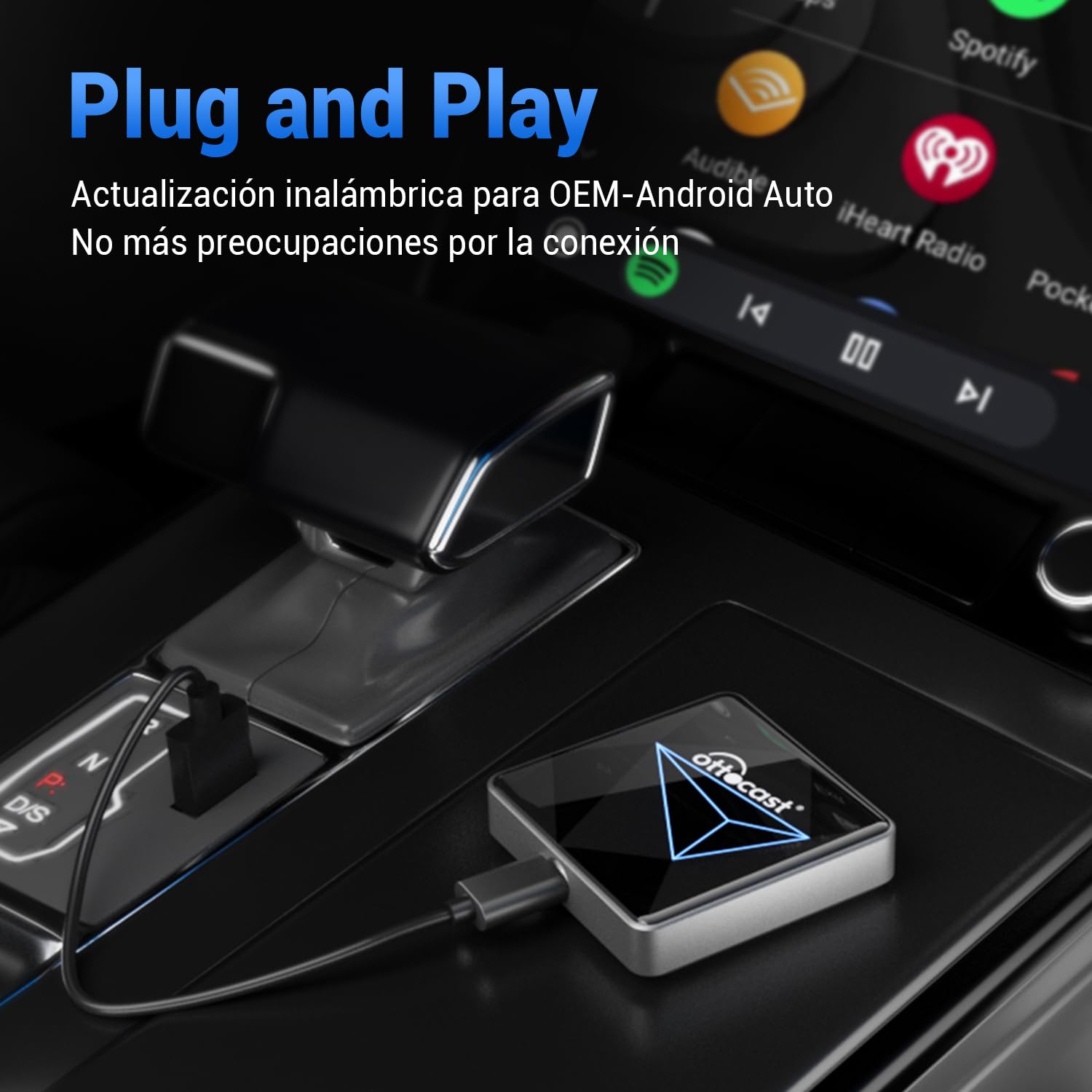 OTTOCAST Android Auto Inalámbrico Adaptador Wireless A2air Pro Adapter Inalambrico AA Dongle Sin Cable Conversor para Coches OEM Cableado Android Auto(año De Construcción: 2016-2024)