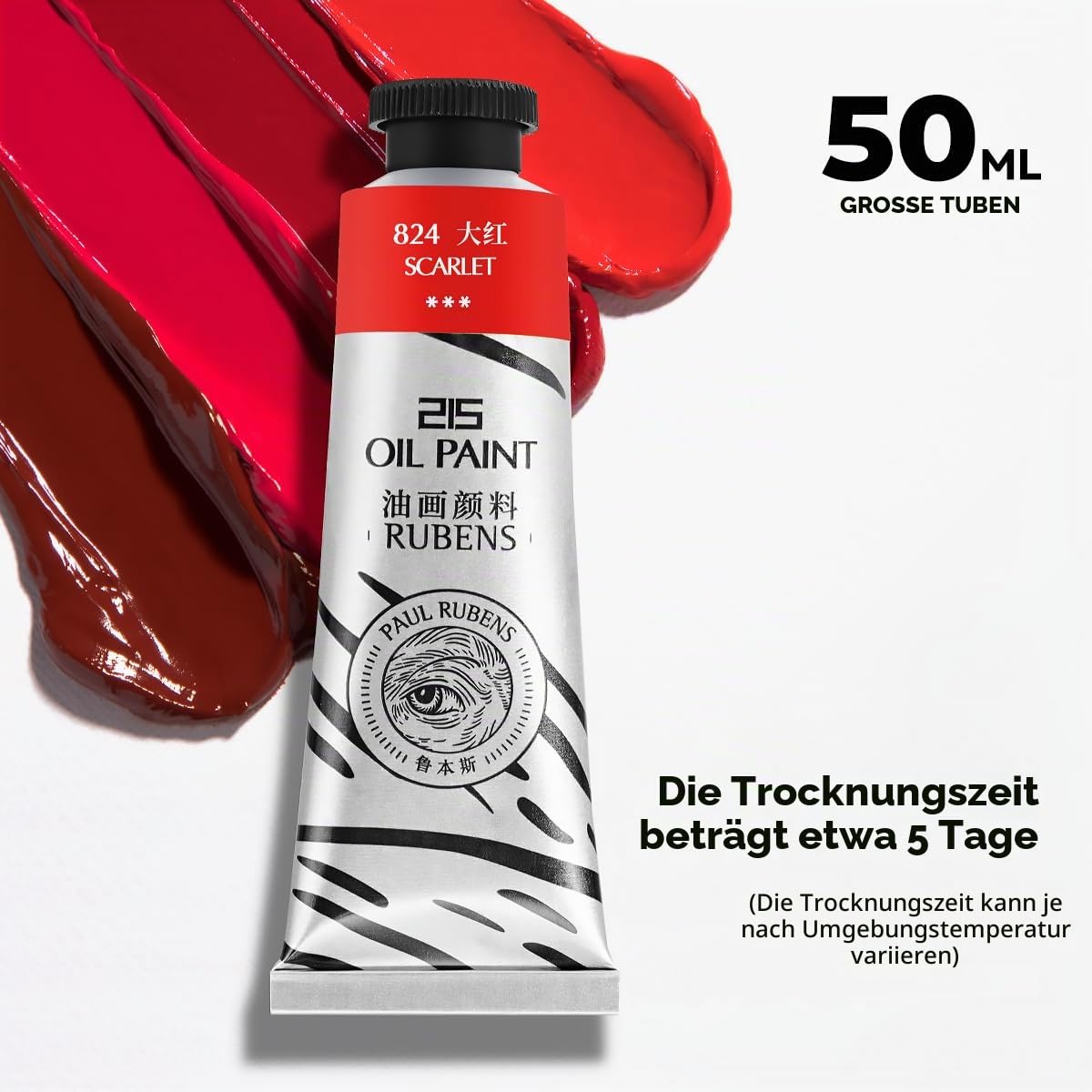 Paul Rubens Ölfarben Set, 40 Tuben à 50 ml, 40 Leuchtende Farben hochwertiger Künstler-Ölfarben, mit Ausgezeichneter Haltbarkeit und Deckkraft der Ölfarbe, Geeignet für Studenten, Künstler, Anfänger