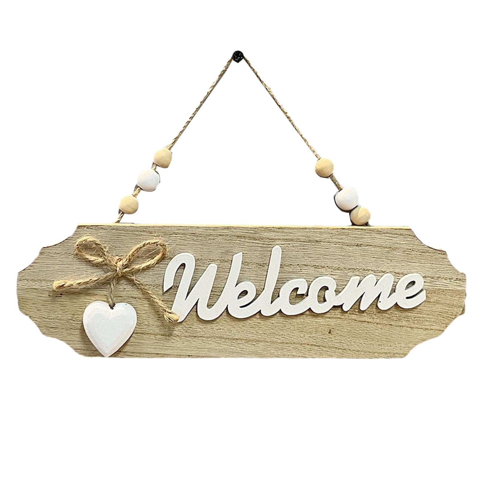 Cartello Benvenuto In Legno Per Porta - Decorazione Ovale Con Scritte Casa E Benvenuto, 25.8x8 Cm - Foto 6