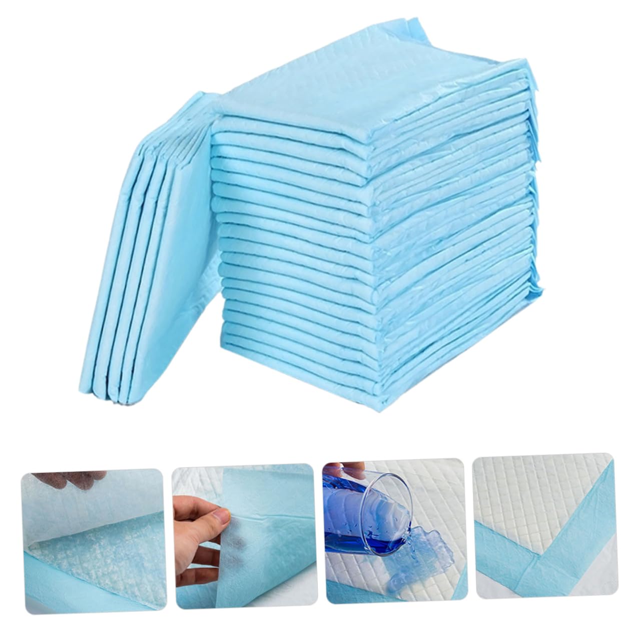 SHOWERORO 100 Stück Einweg Wickelunterlagen Für Jungen, Mädchen Und Erwachsene Mit Saugfähigem Vliesstoff Papier Und Pe Auslaufsicheren Rändern Einweg-wickeltischunterlagen
