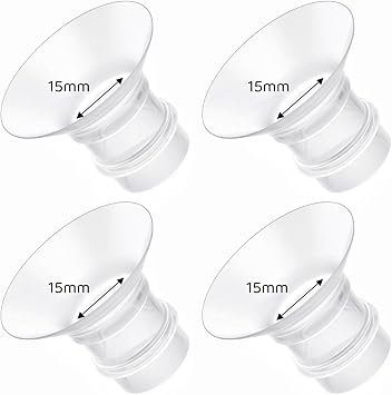 Flange Inserts Compatible with 15mm Medela/Spectra/TSRETE/Elvie/Momcozy/Bellababy Breast Pumps 24mm Shield/Flange, Reduces 24mm Nipple Tunnels up to 15mm, 4pcs