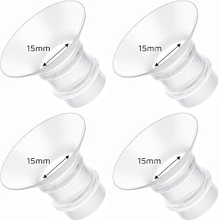 플랜지 인서트 15mm, Medela/Spectra/TSRETE/Elvie/Momcozy/Bellababy 유축기 24mm 쉴드/플랜지와 호환, 24mm 젖꼭지 터널을 15mm까지 감소, 4개