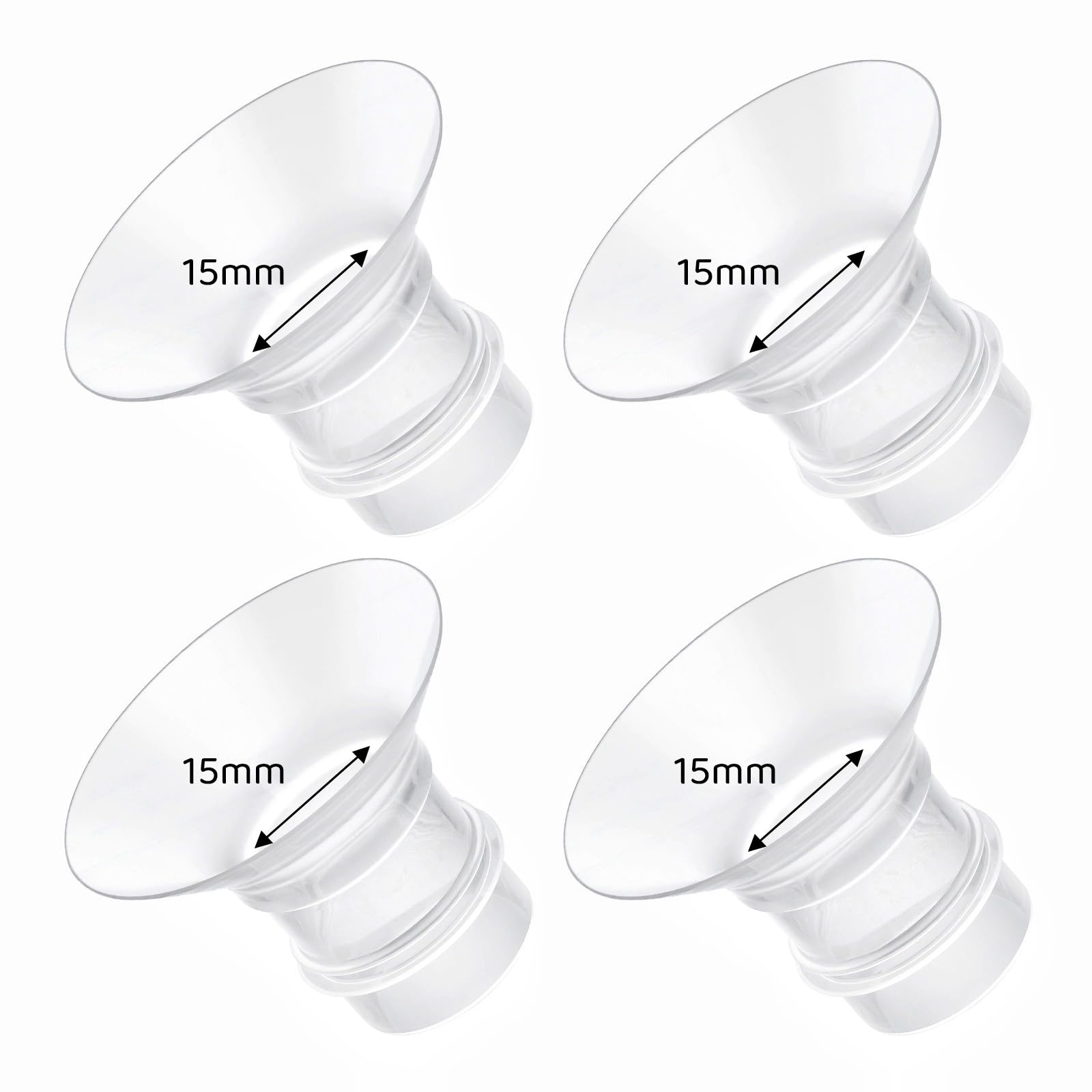 Suniceme 15mm Flange Inserts for 24mm Shields | Reduce Nipple Tunnel to 15mm - main product image