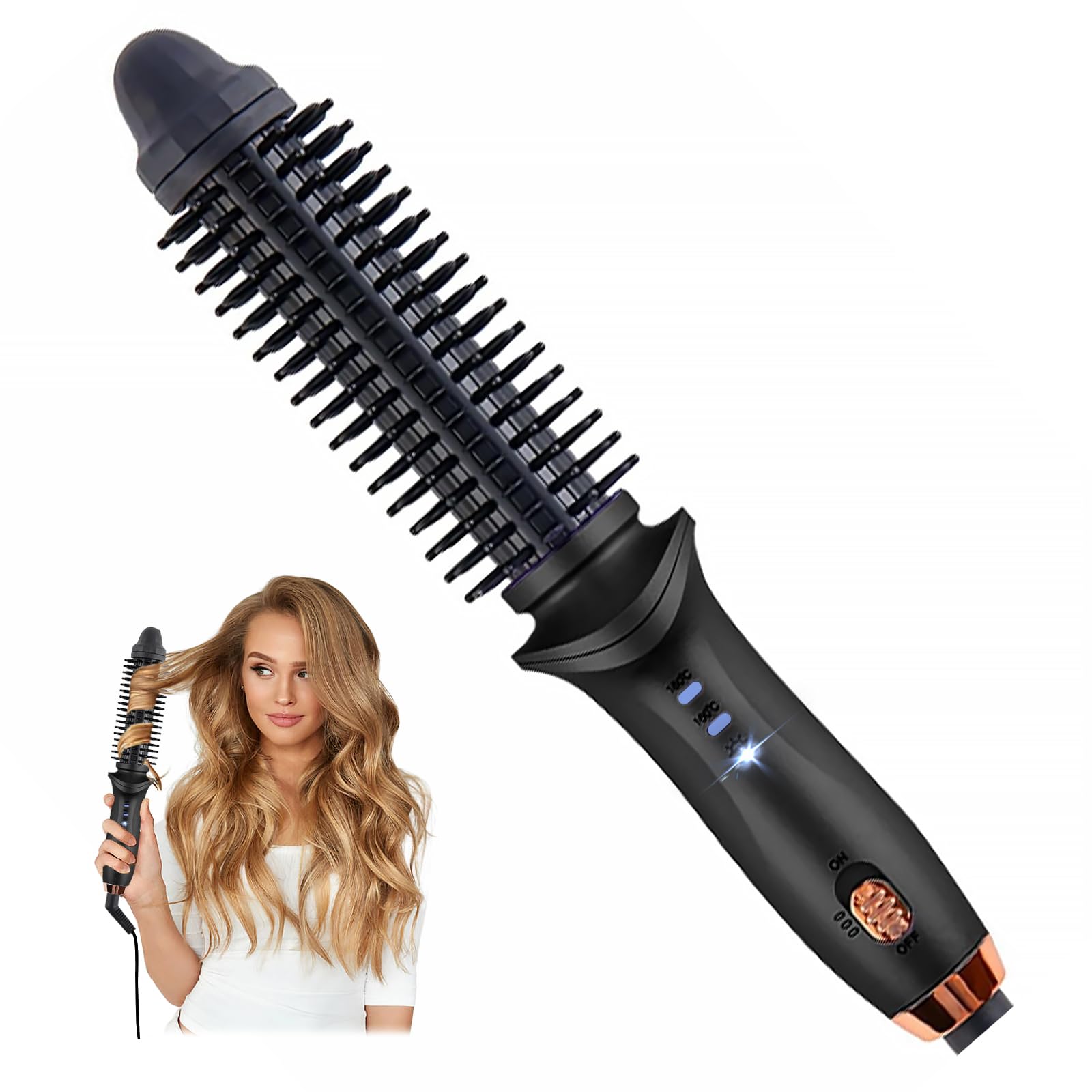 Hot Brush for Short Hair, Mini Heated Round Brush & Thermal
