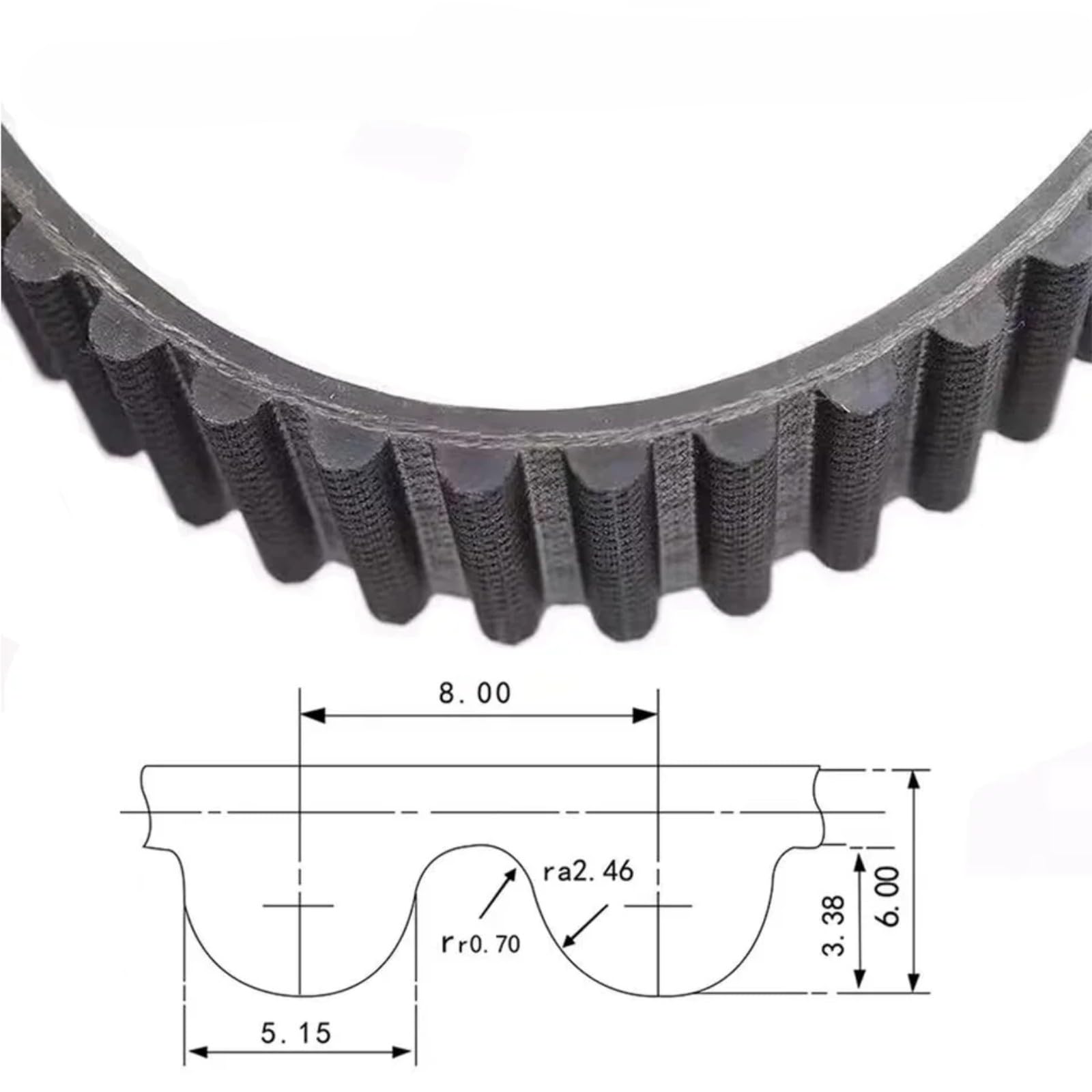 Gomma Cinghia dentata Larghezza 15/20/25/30/40/50mm Lunghezza 808-864mm(30mm; 8M-968mm; 1pc)