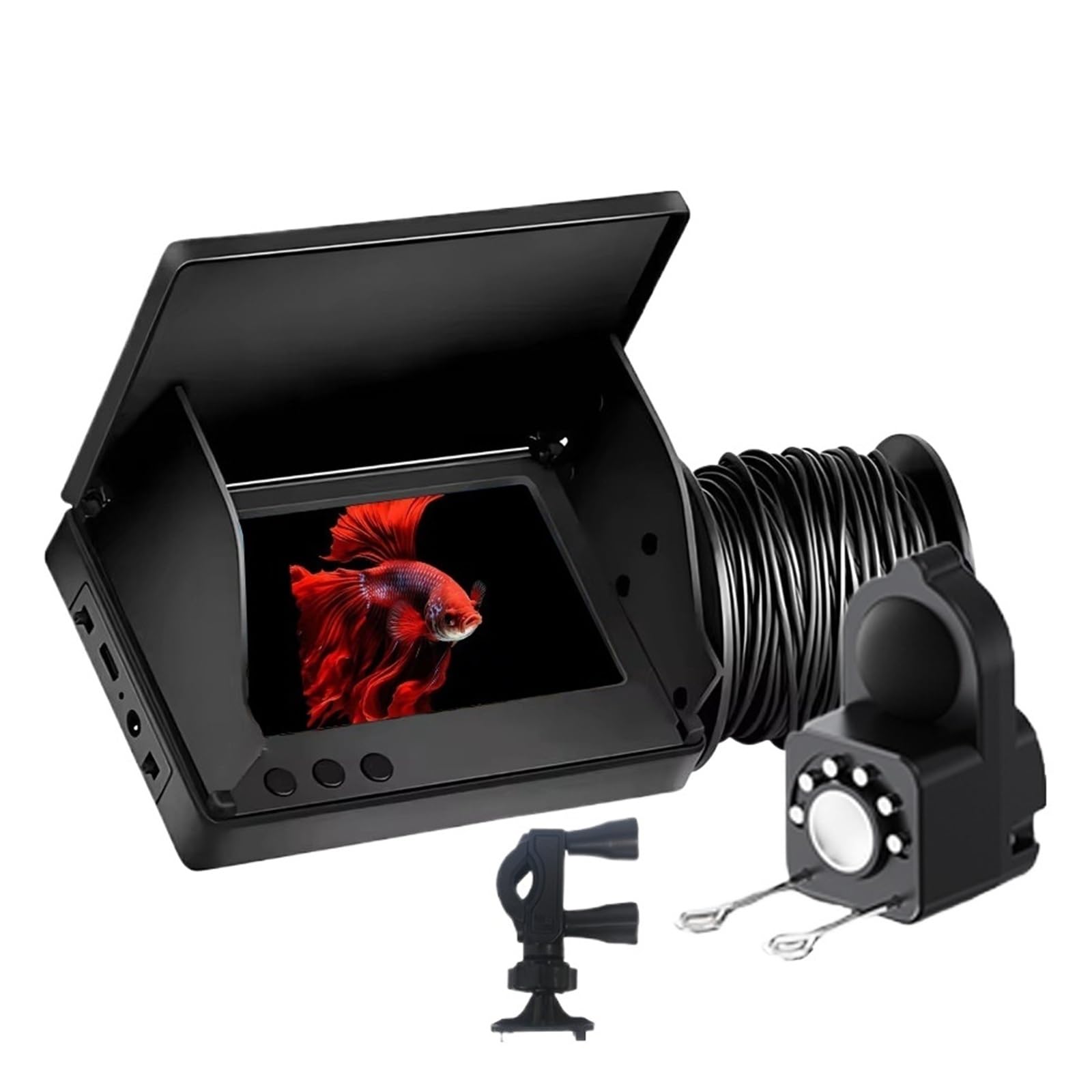 Telecamera da pesca LCD portatile 4,3 pollici Ecoscandaglio con profondità di a 130°,Alta definizione(8000MA(15m))
