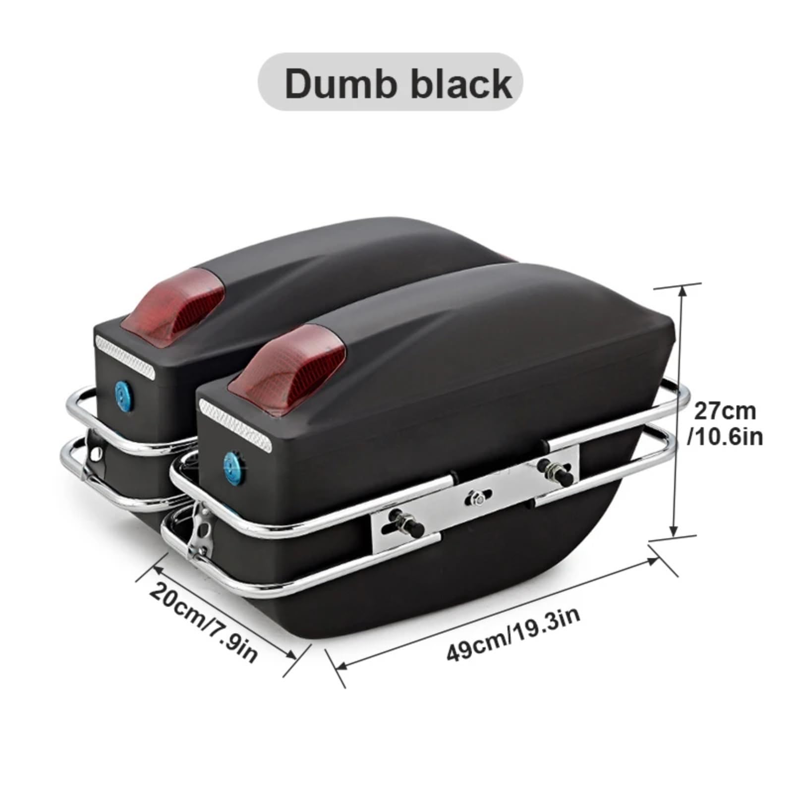 Bolsa Trasera Moto Compatible con 2 Piezas Bolsas para Sillín Motocicleta, Estuche Rígido Lateral Baúl, Equipaje, Tanque, Bolsa Herramientas, Cajas Laterales, Bolsa Multifuncional(Dumb Black)