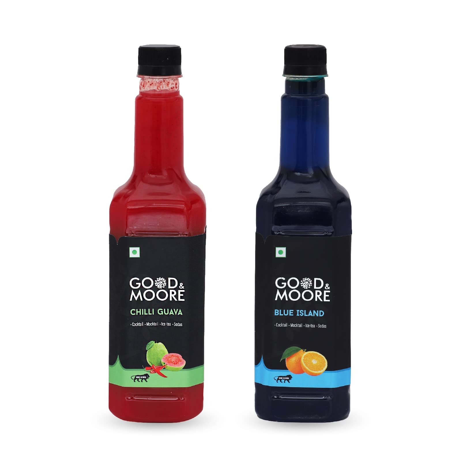 GOOD&MOORE Combo of 2 | Blue Island, Chilli Guava| For Cocktail, Mocktail, Sodas, Ice-teas and more | Concentrated Syrup | Premium Syrup | (750ml x 2)-image-12