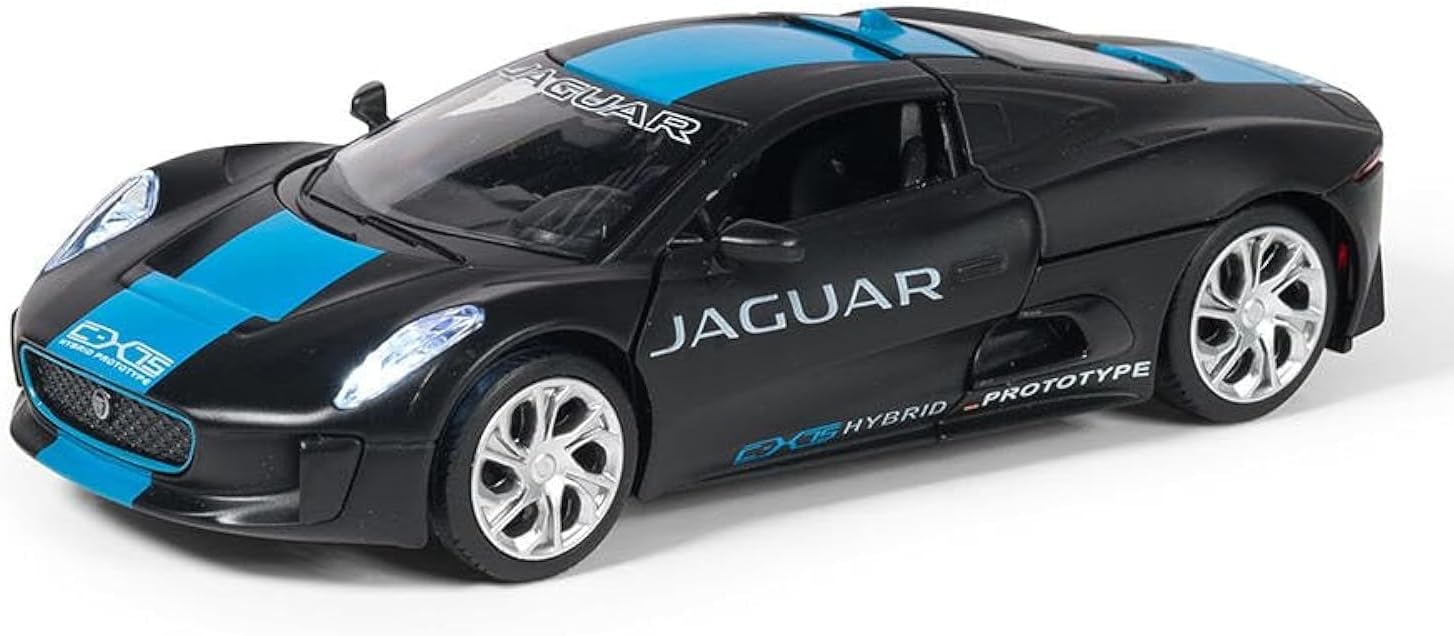D-power – Jaguar C-X75 - Black | Die-Cast Replica, Ultimate Collector's Item, Super Cars | Toy Vehicles, Metal Toy Car Model - Pull Back Collection | Size - 1:32, For Kids 3+