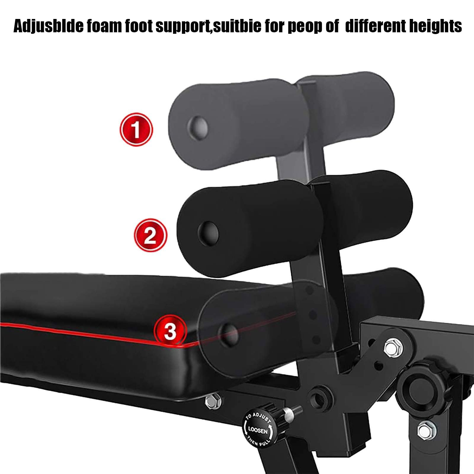 Banco De Pesas MusculacióN Ajustable Plegable Multifuncional Inclinable Reclinable, Banco De Peso Plano Declinado Inclinado Abdominales para Fitness Entrenamiento Profesional con Respaldo