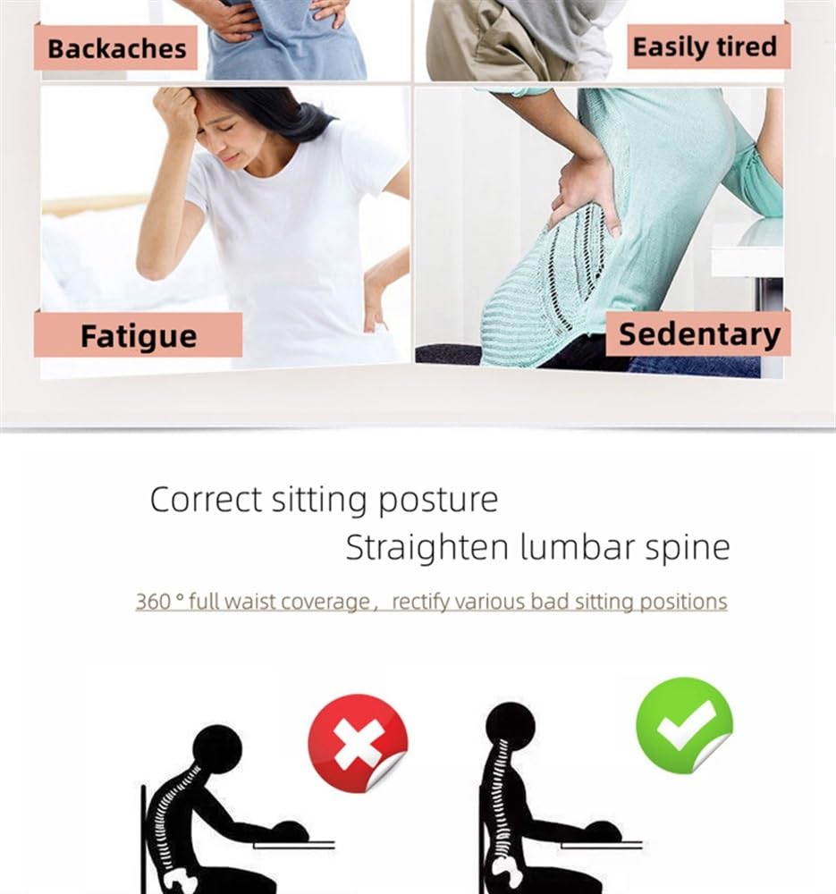 Faja De Cuero Lumbar Brace para Aliviar El Dolor De Espalda Baja, Corrector De Postura De Espalda Descompresión De Columna Cinturón Soporte De Cintura para Alivio Dolor Sedentario Ancianos(L)