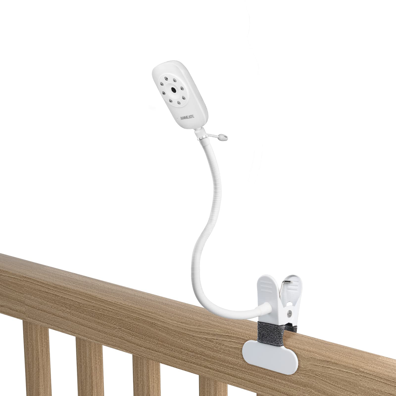 UIQELYS 40cm Flexible Bracket Clip with a Camer Adapter for ANMEATE SM24 Baby Monitor Camer, Adjustable Angle Mount, Home Security Camera Hose Design Holder - White