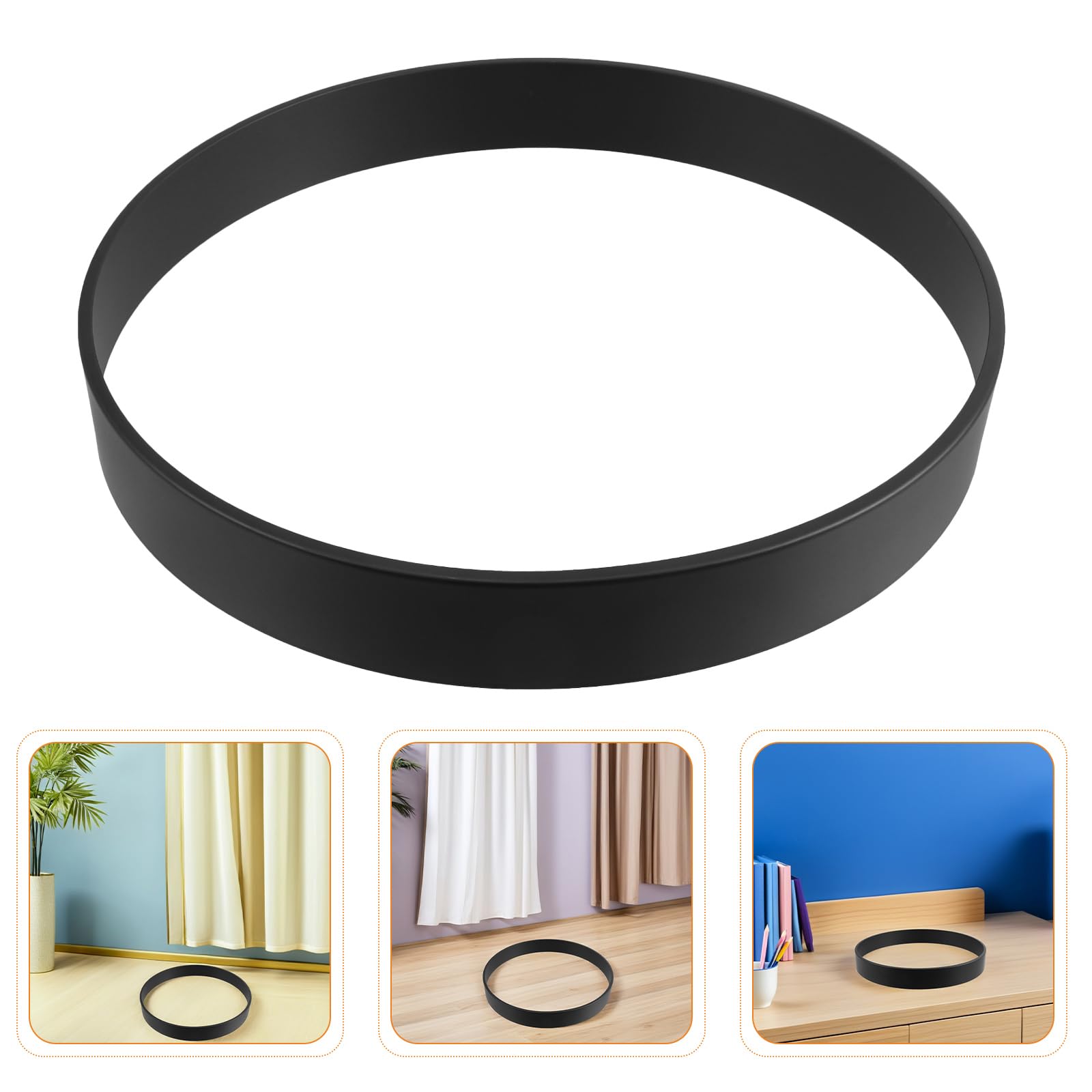ibasenice 2 Stück 12 Zoll Runder Metallrahmen für Wanduhr, Schwarz | Quarz und Wanduhr, 42mm Stärke, für Heimprojekte, Minimalistischer Stil, Einfache Montage
