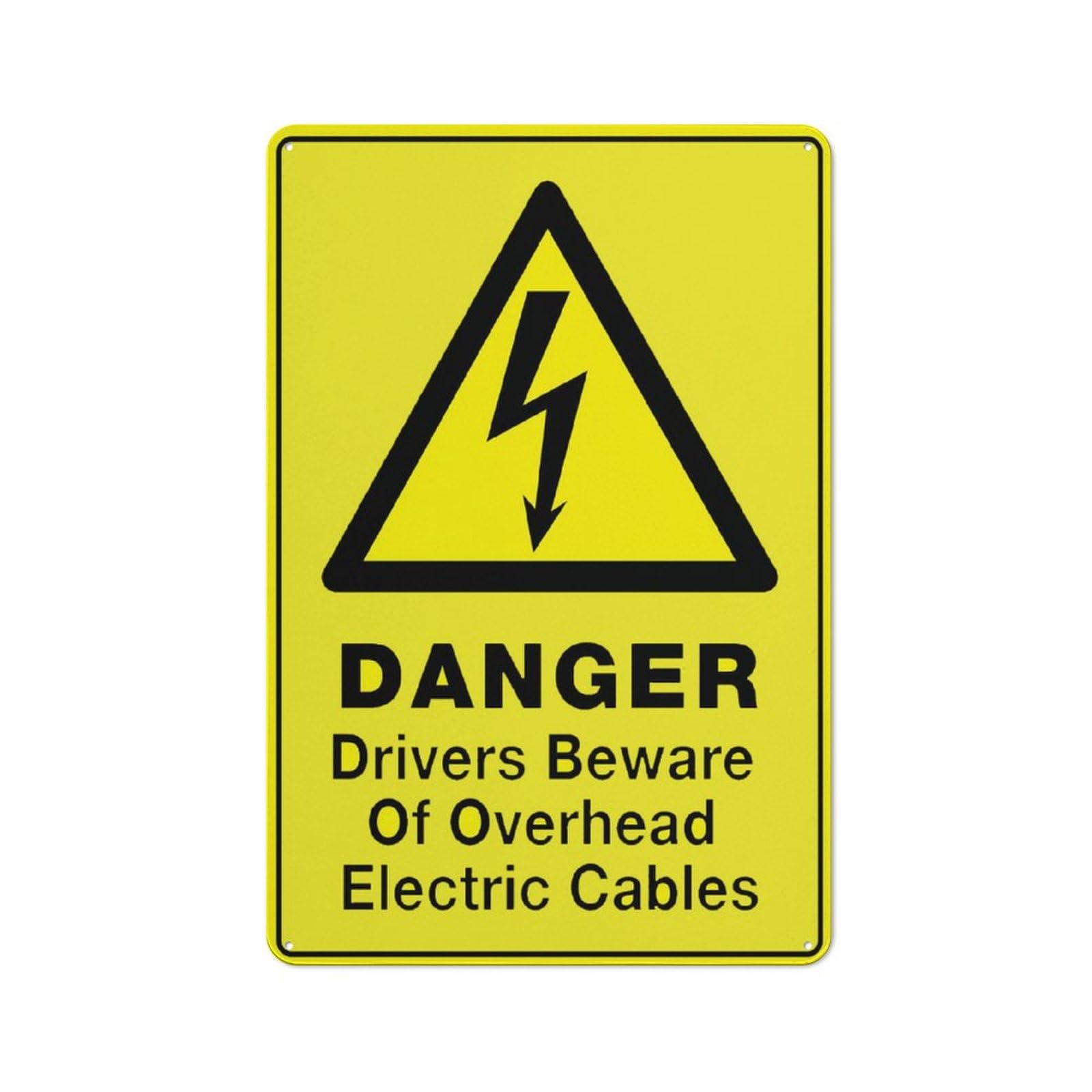 Danger Drivers Beware Of Overhead Electric Cables Sign Warning Tin Sign Home Kitchen Farm Garden Garage Wall Decor 12X8Inch