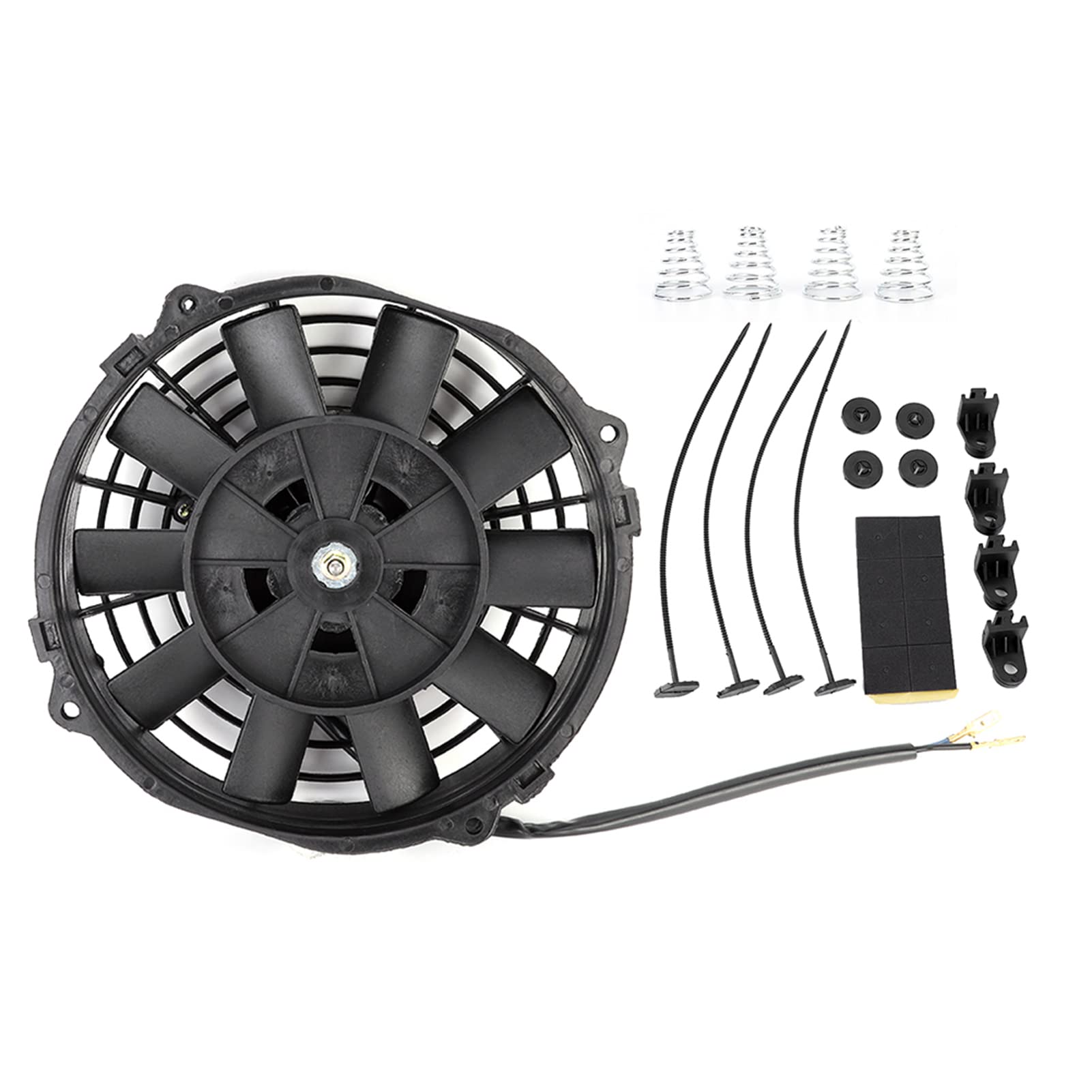 Ventola 12v di Raffreddamento Per Radiatore Elettrico Sottile da 7 Pollici Thermo 12V Universale con Kit di Montaggio